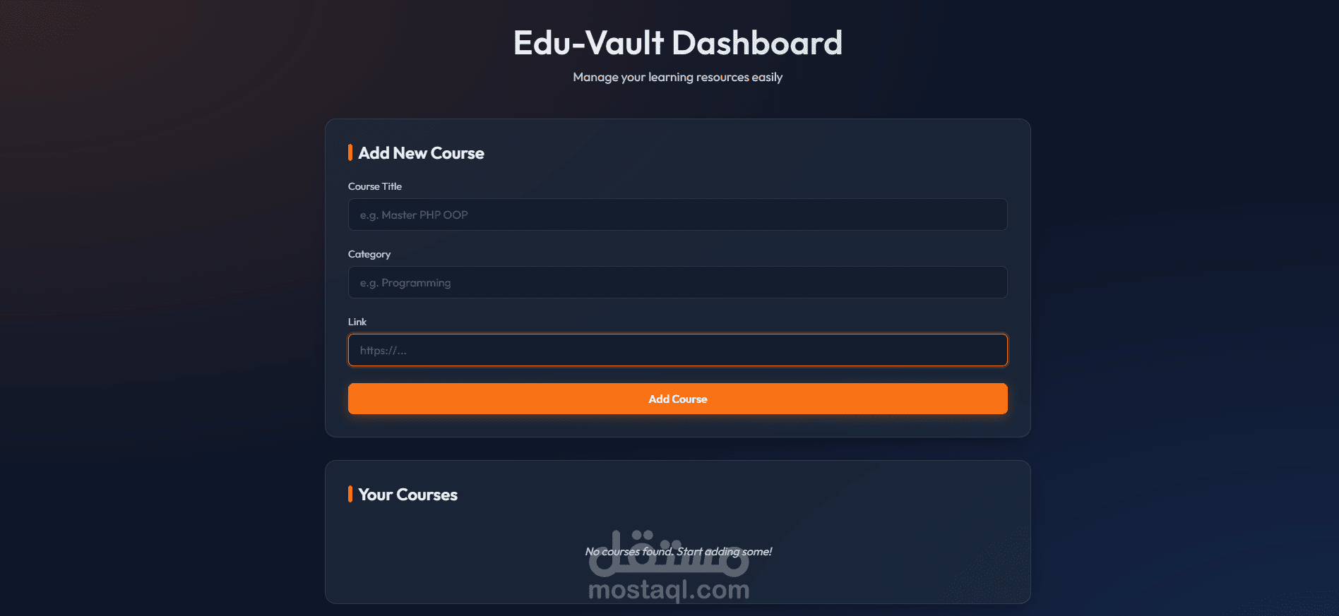 Edu-Vault Dashboard