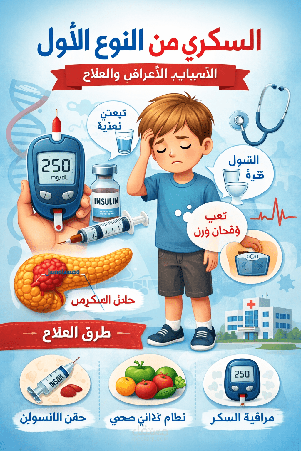 مقال طبي شامل عن السكري من النوع الأول: الأسباب، الأعراض، والعلاج