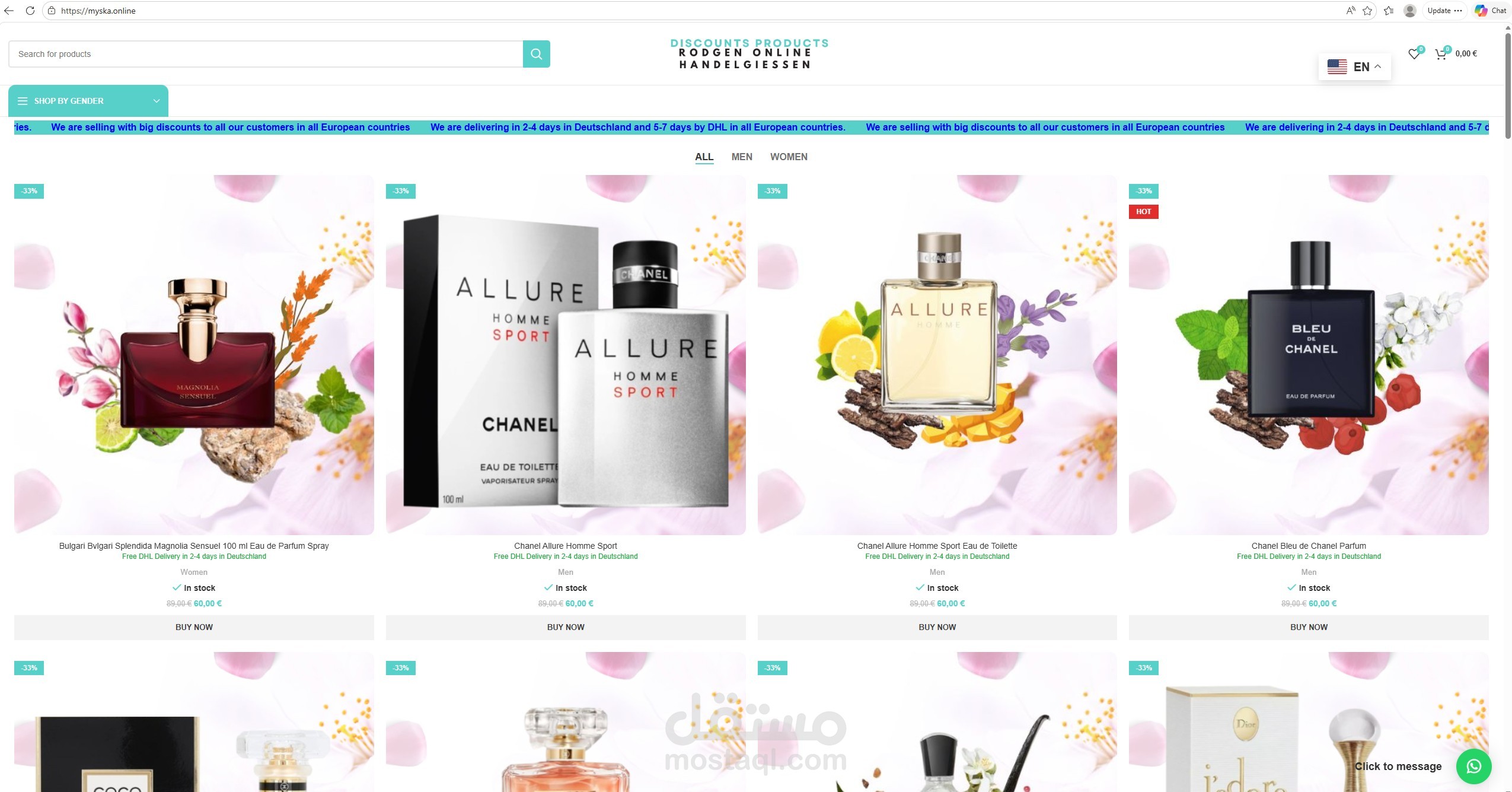Perfume E-Commerce Website (WordPress & WooCommerce)