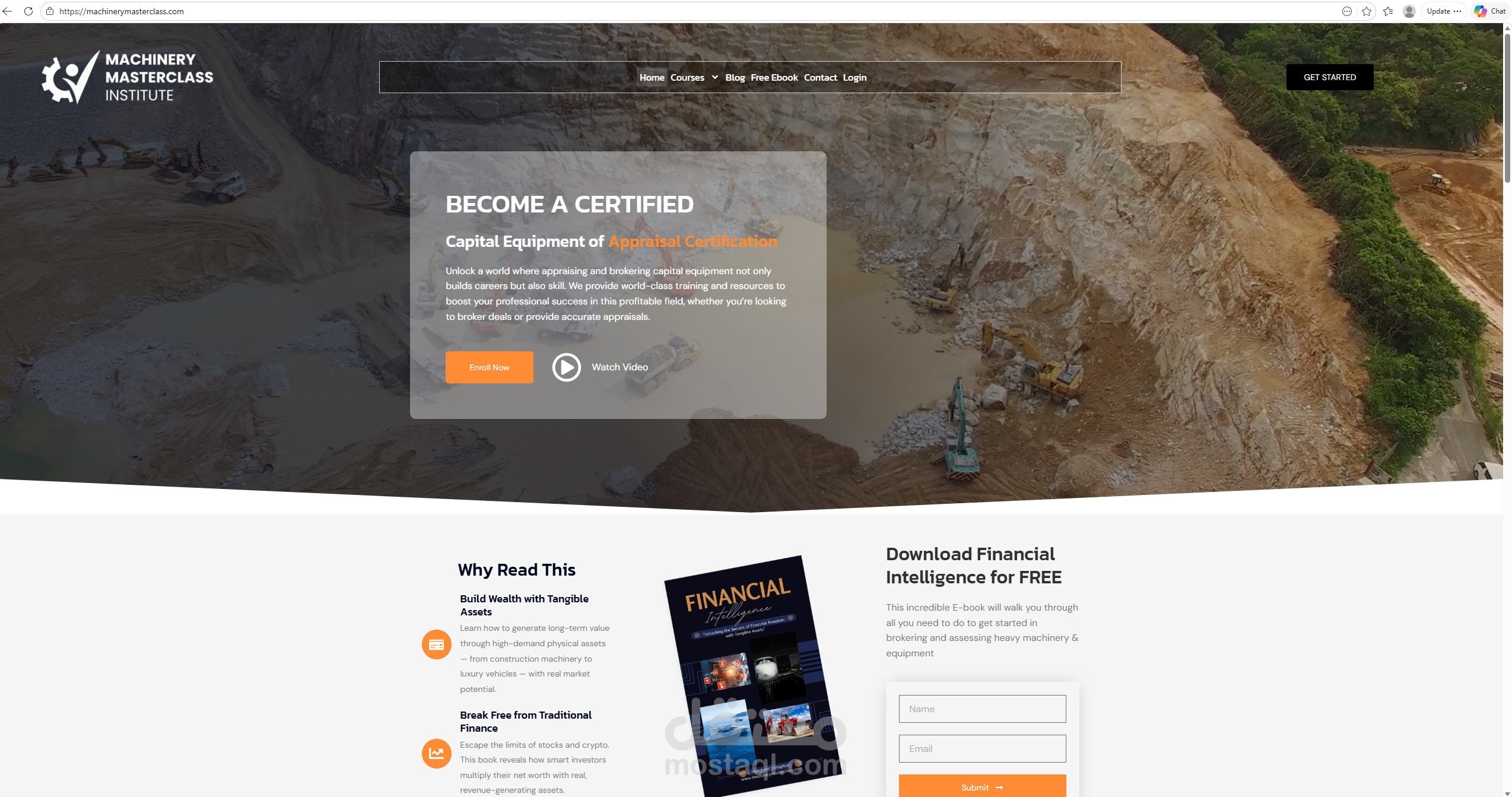 Capital Equipment Appraisal & Brokering Certification Website (WordPress)