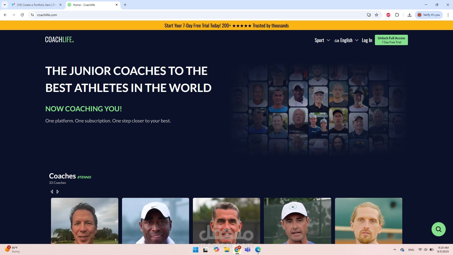 موقع coachlife لتنمية المواهب الرياضية لرياضة tennis و ال pickleball