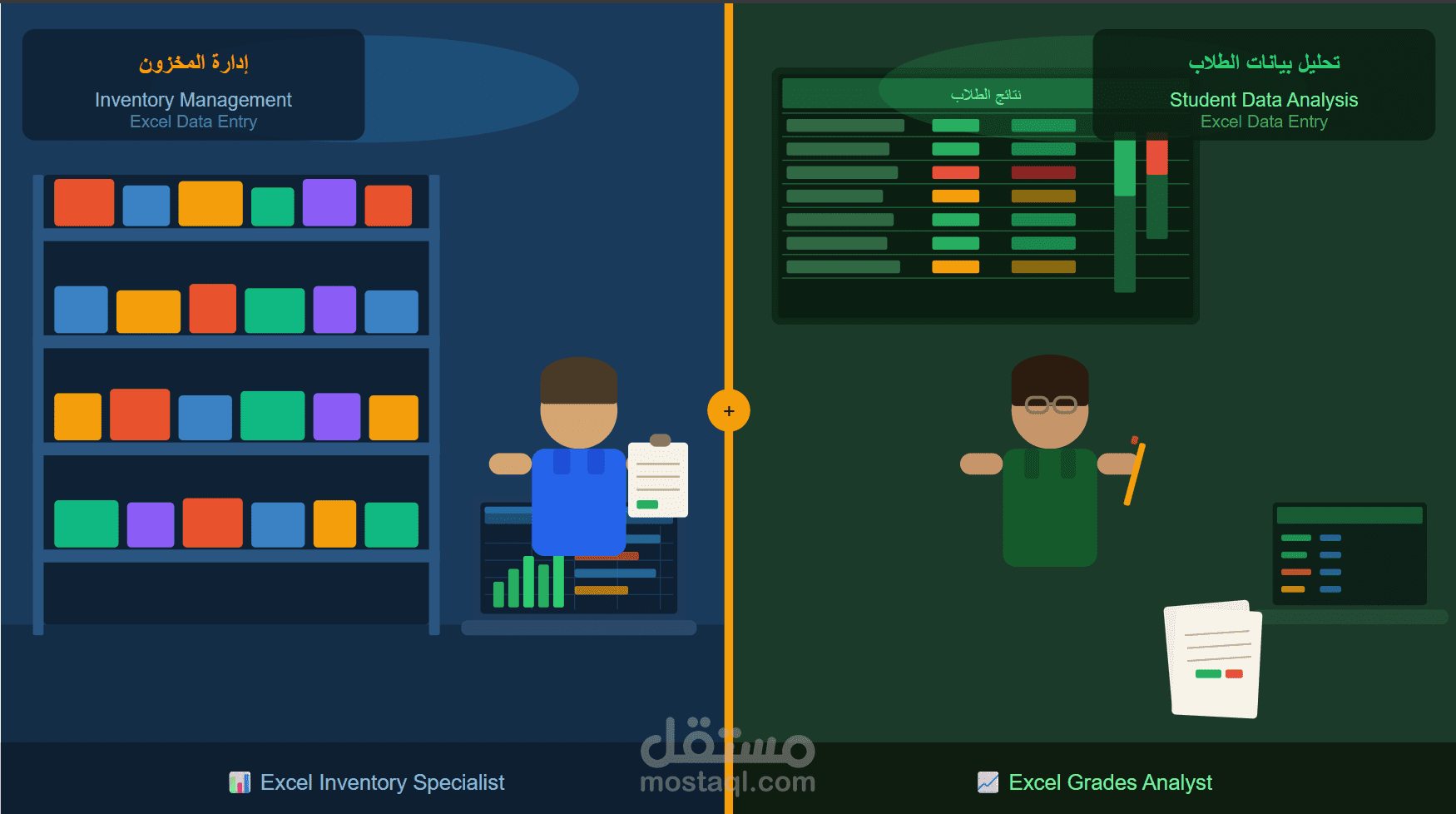 نموذجان إدخال بيانات احترافي باستخدام Excel