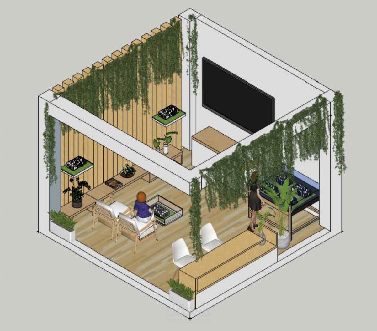 تصميم ستاند لهوية شركة “MIRA” المعمارية – Biophilic Concept Display