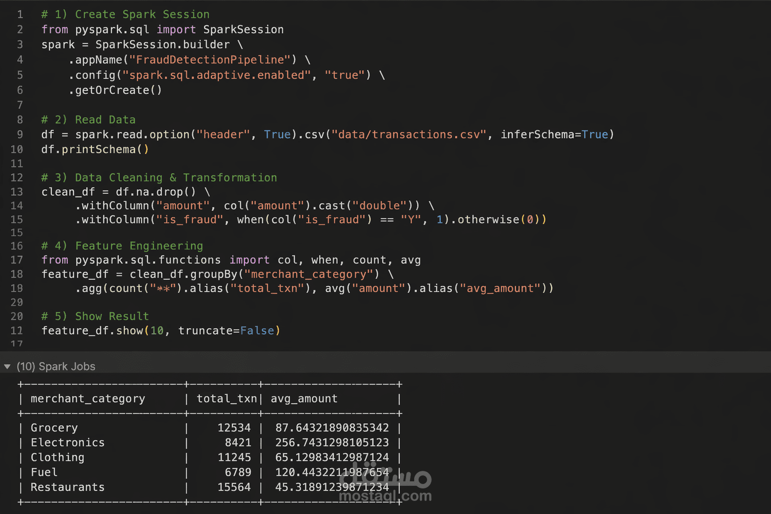 Data Pipeline لاكتشاف الاحتيال باستخدام Apache Spark