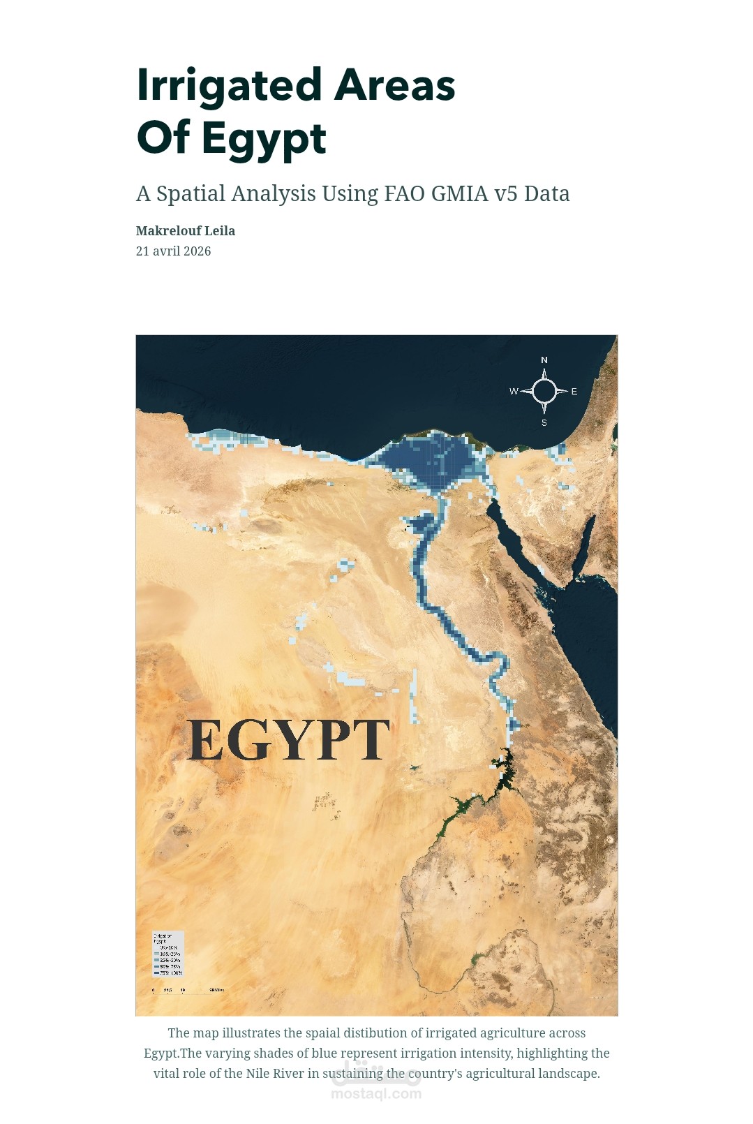 خريطة توزيع مناطق الري في مصر