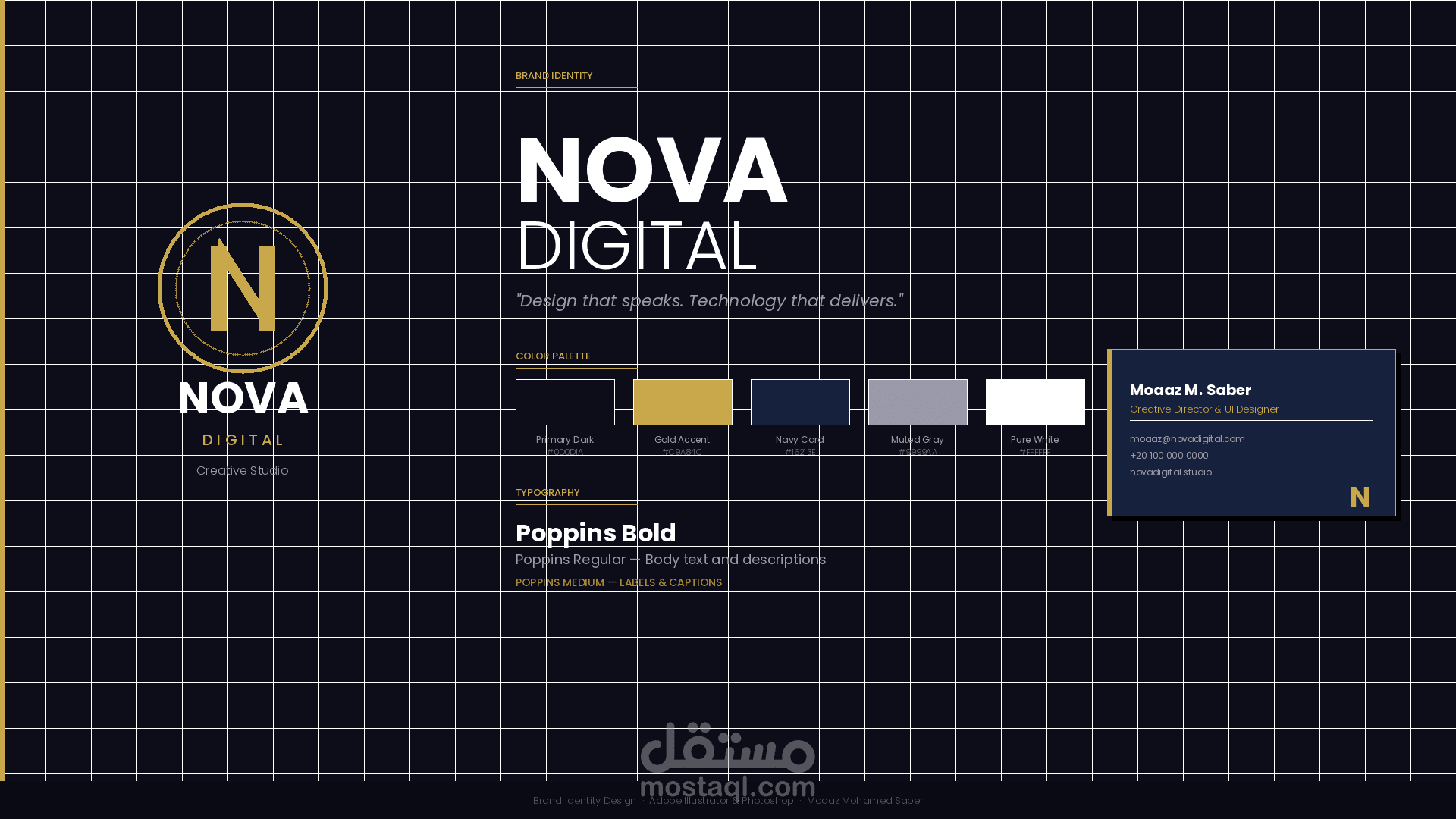 تصميم هوية بصرية متكاملة لشركة NOVA Digital