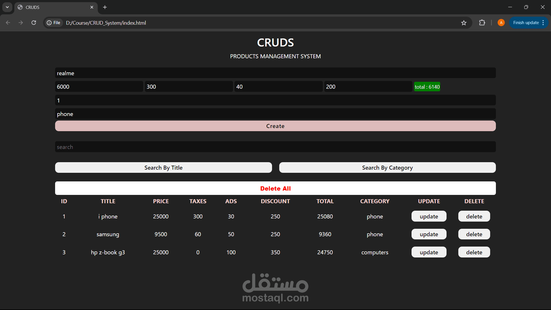 CRUDS SYSTEM