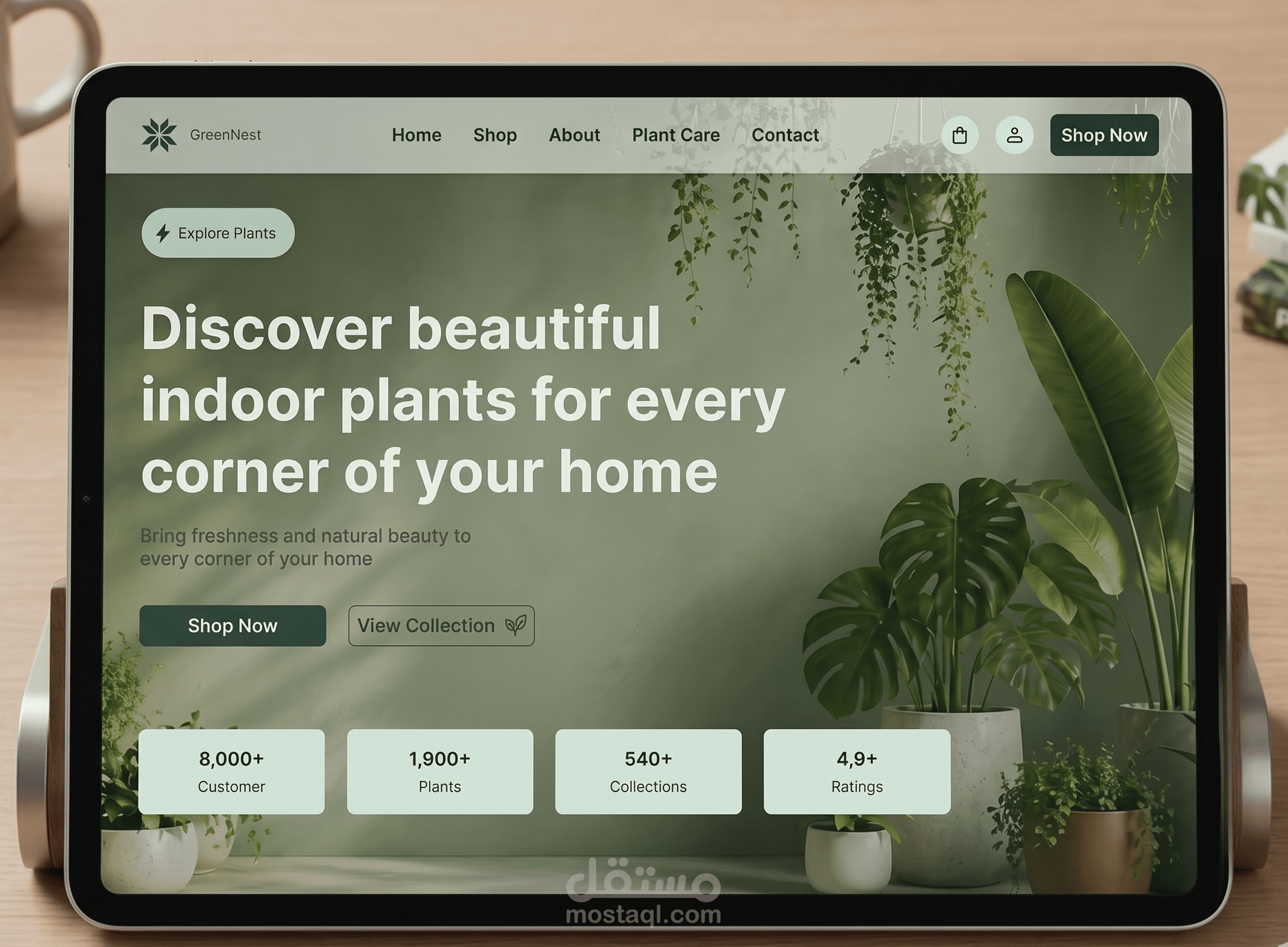 Landing Page  احترافيه لمتجر بيع النباتات