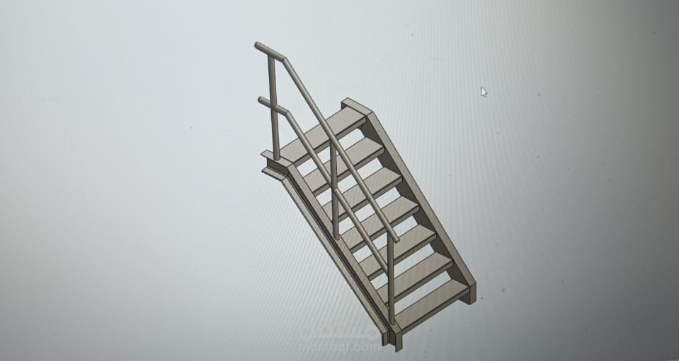 تصميم سلم معدني (Steel Staircase) باستخدام SolidWorks
