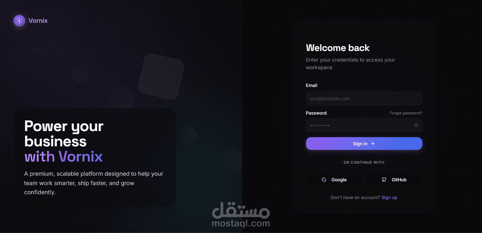 Vornix - منصة SaaS احترافية لإدارة الأعمال