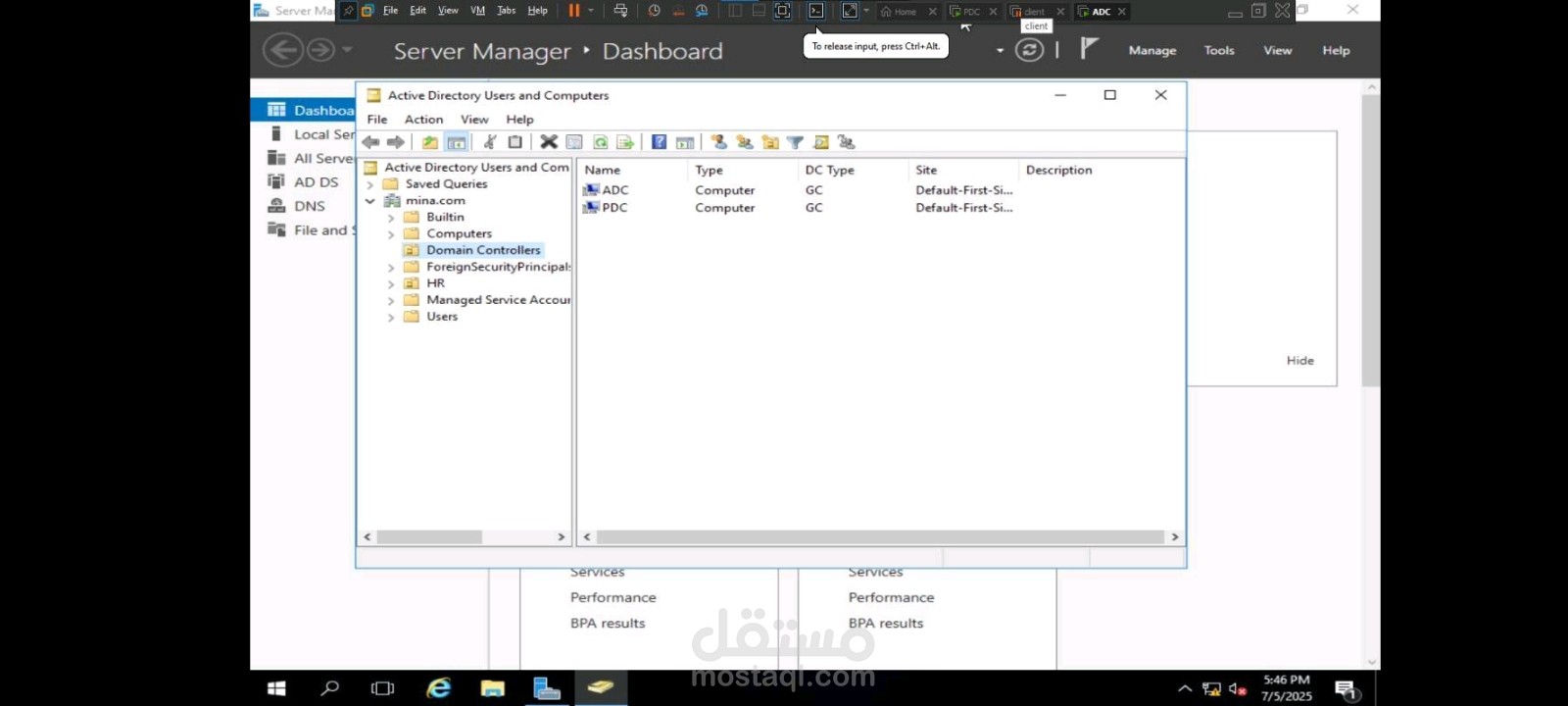 بناء وإدارة بيئة Active Directory لشركة متوسطة.