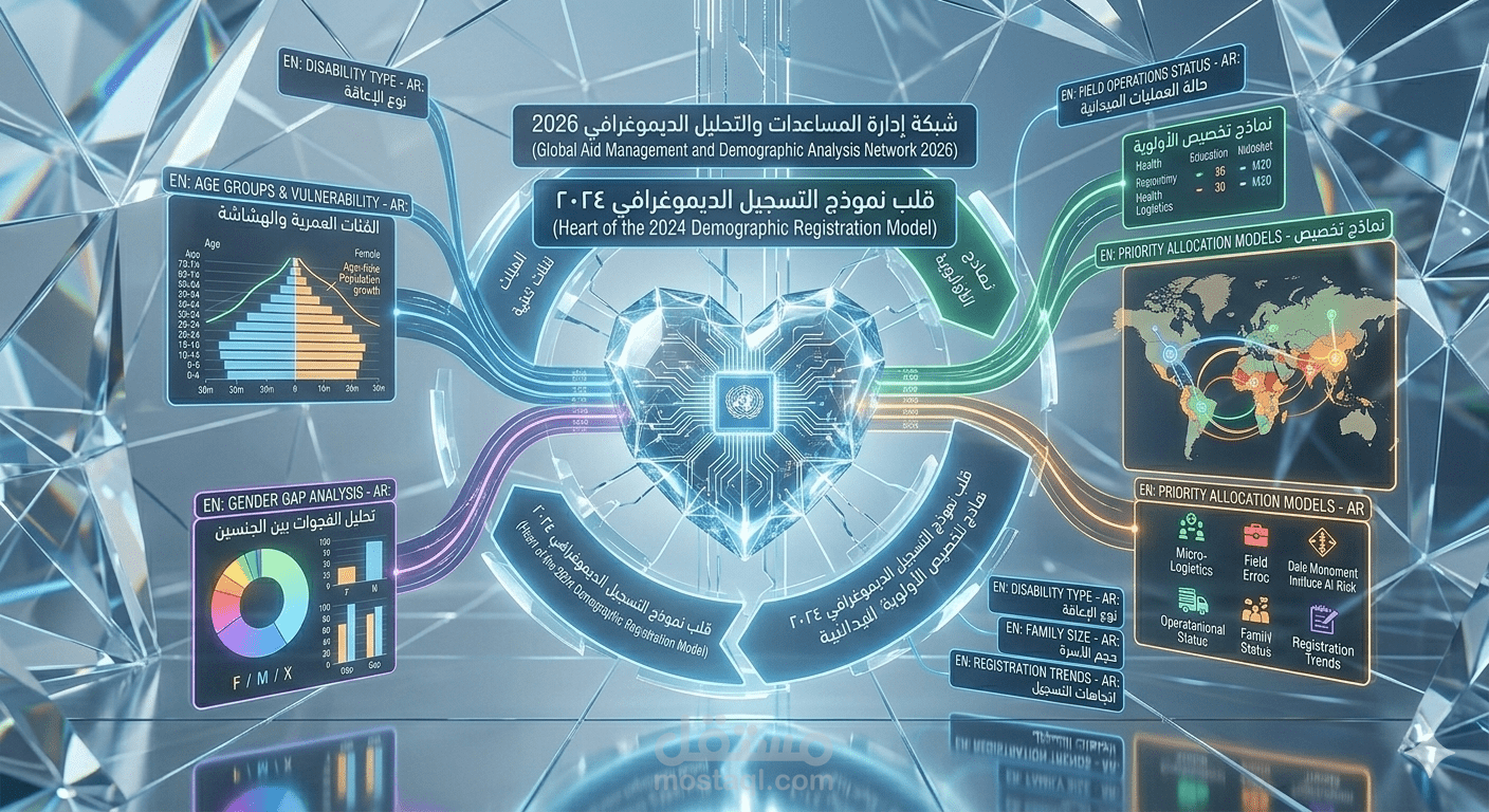 هيكلة نظم تسجيل المستفيدين وإدارة قواعد البيانات الديموغرافية للمشاريع الإنسانية