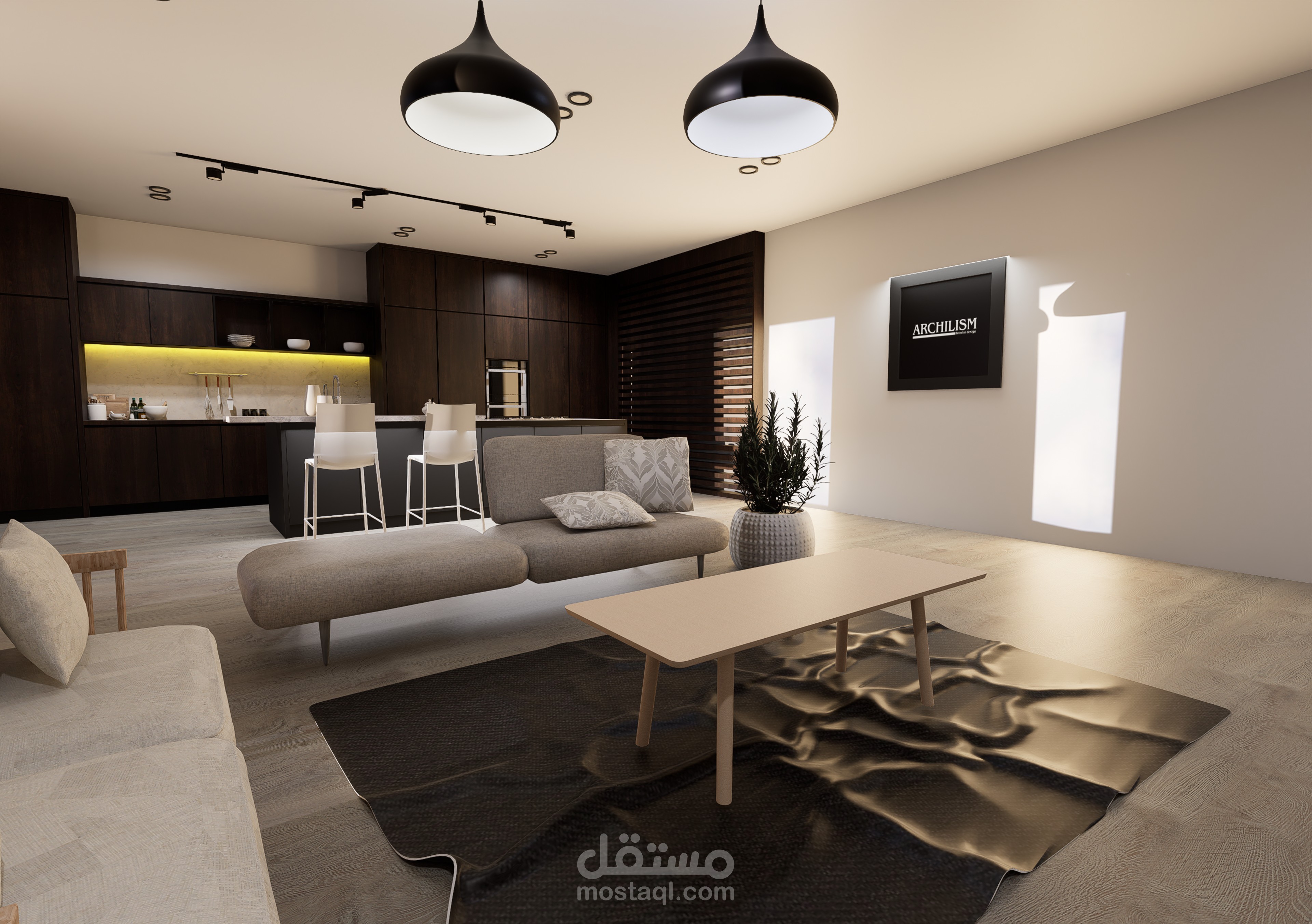 Open Kitchen & Living Room