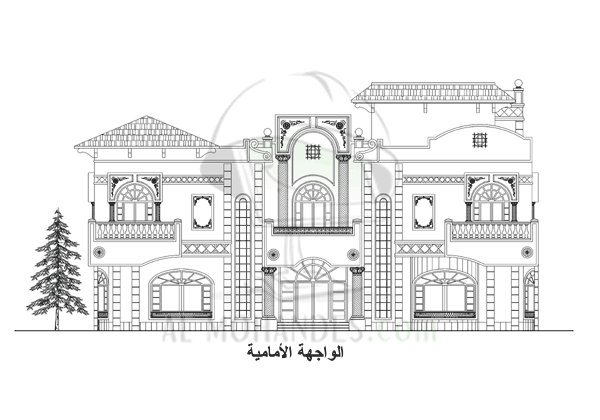 تصميم واجهة منزل لفيلا احد الزبائن