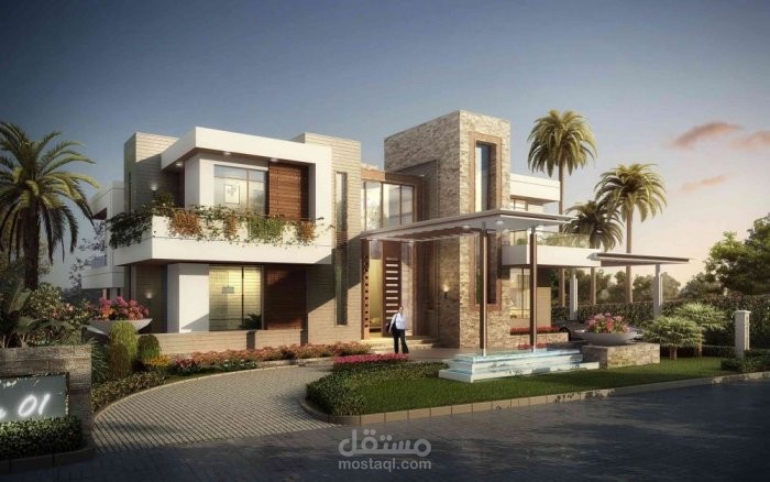 تصميم واجهة المنزل لأحد الزبائن