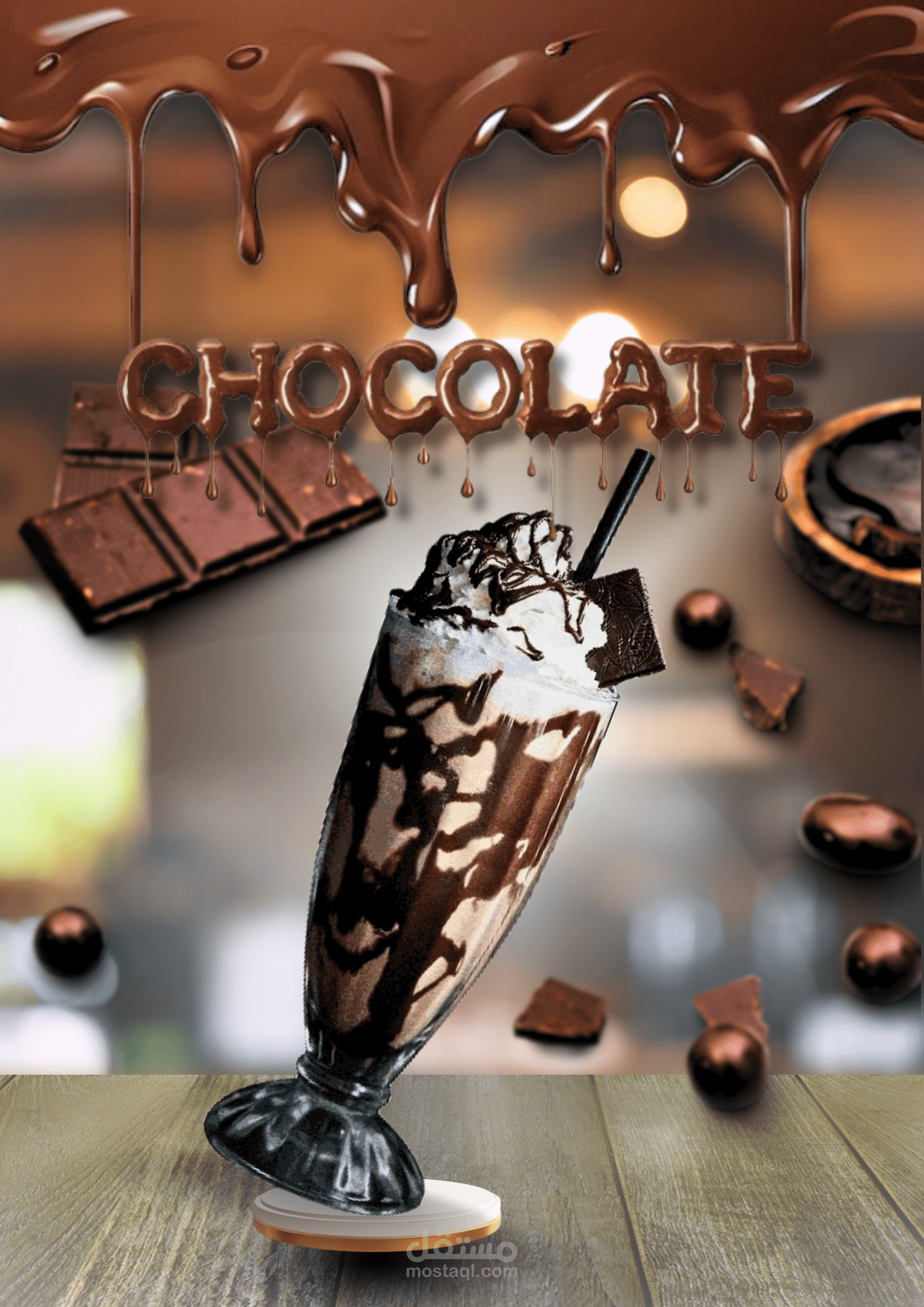 Creative Chocolate Drink Ad | تصميم إعلان مشروب شوكولاتة كريتيف
