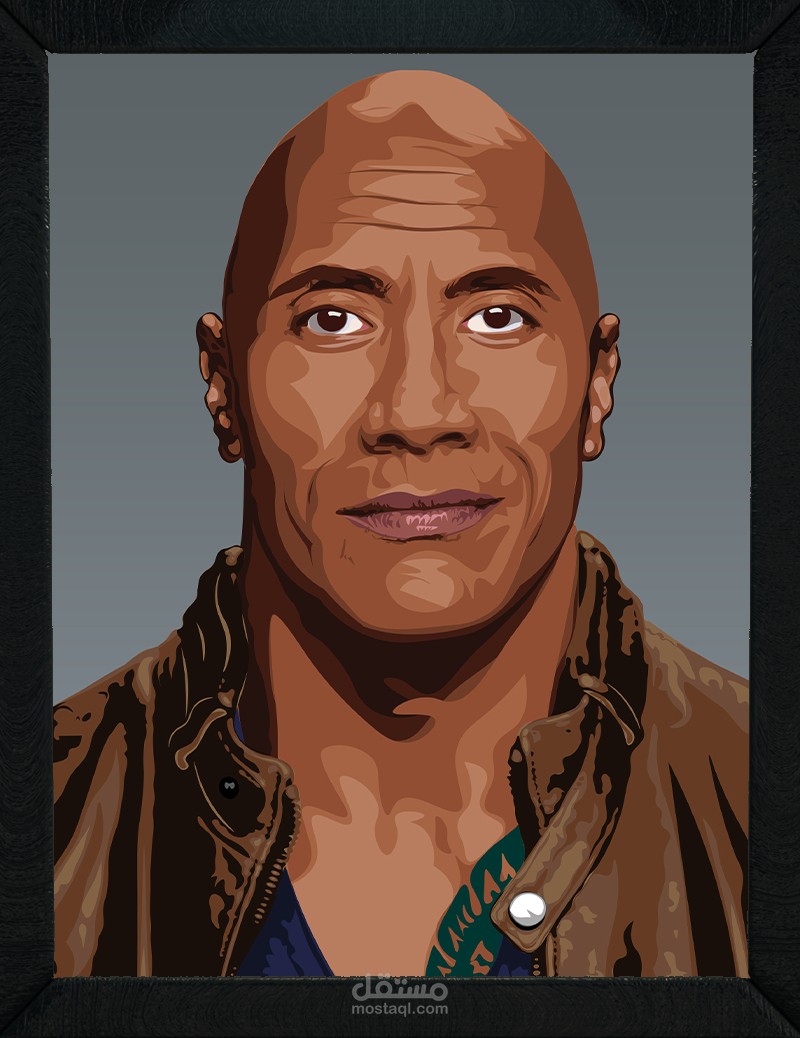 لوحة رقمية بورتريه (Pixel Art/Digital Painting) - ذا روك
