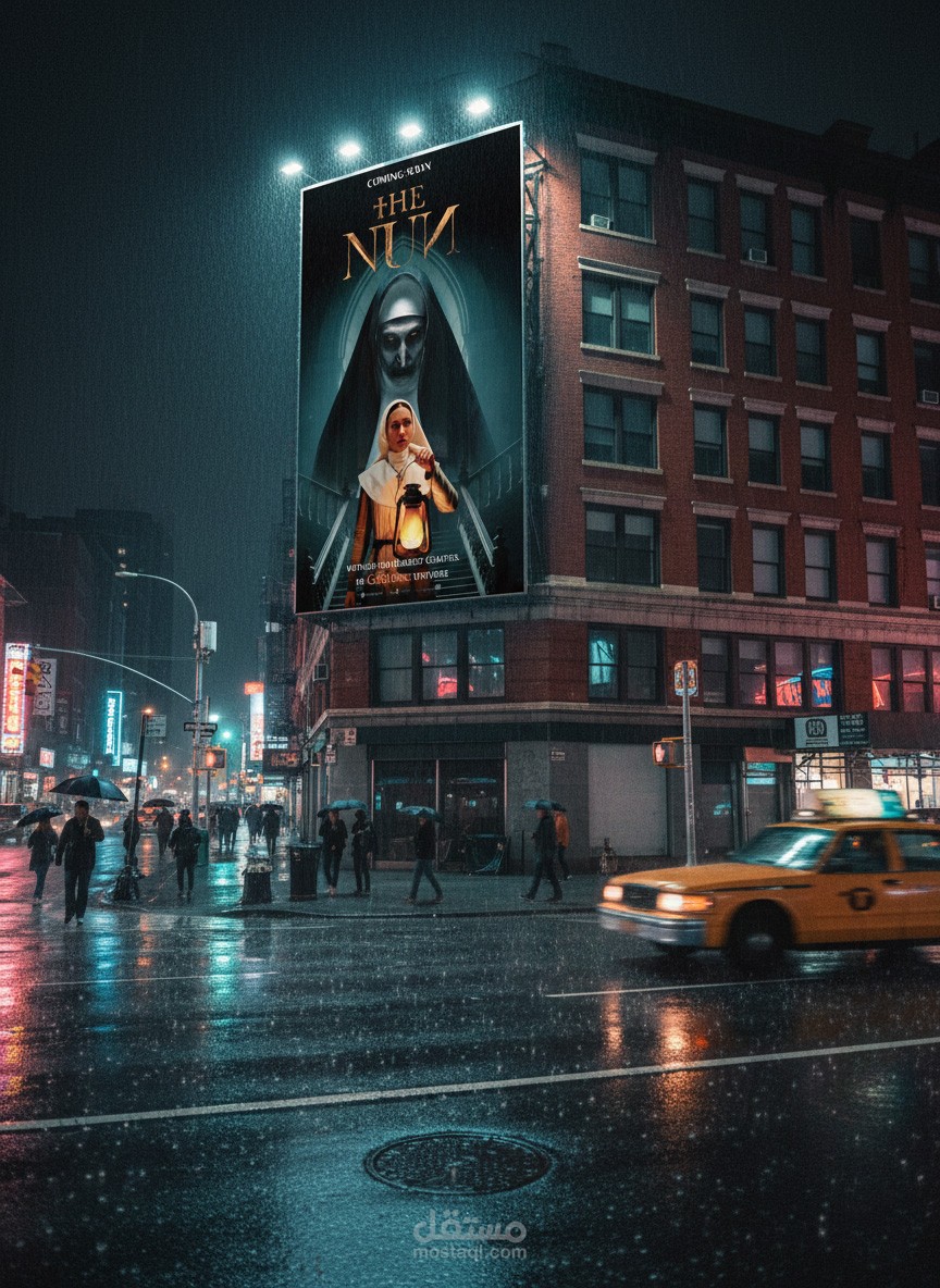 تصميم بوستر سينمائي لفيلم رعب (The Nun) - دمج رقمي