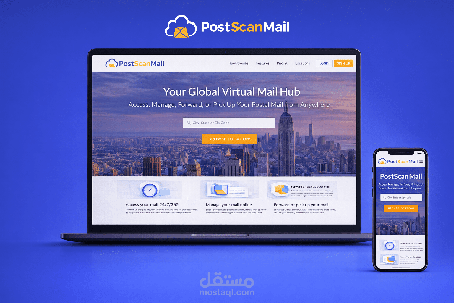 تصميم UI/UX لمنصة PostScan Mail