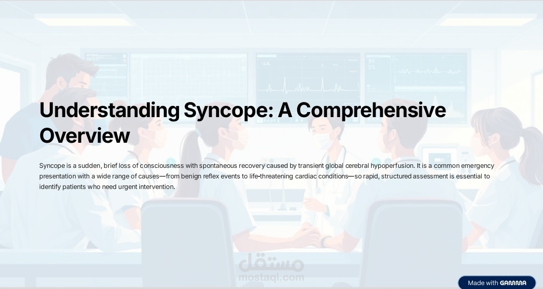 تصميم عروض تقديمية احترافية عن الإغماء