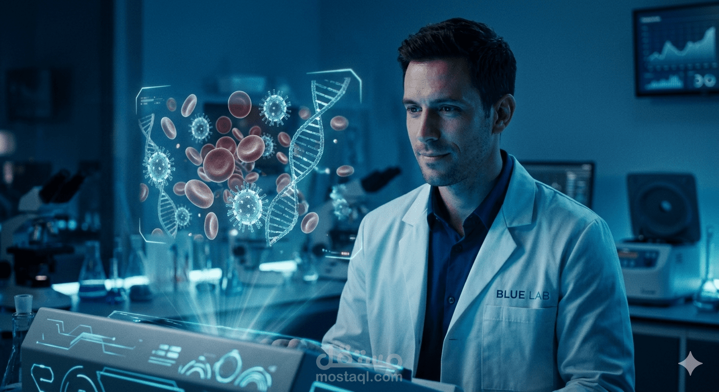 تصور فني لبناء هوية بصرية لمعمل طبي