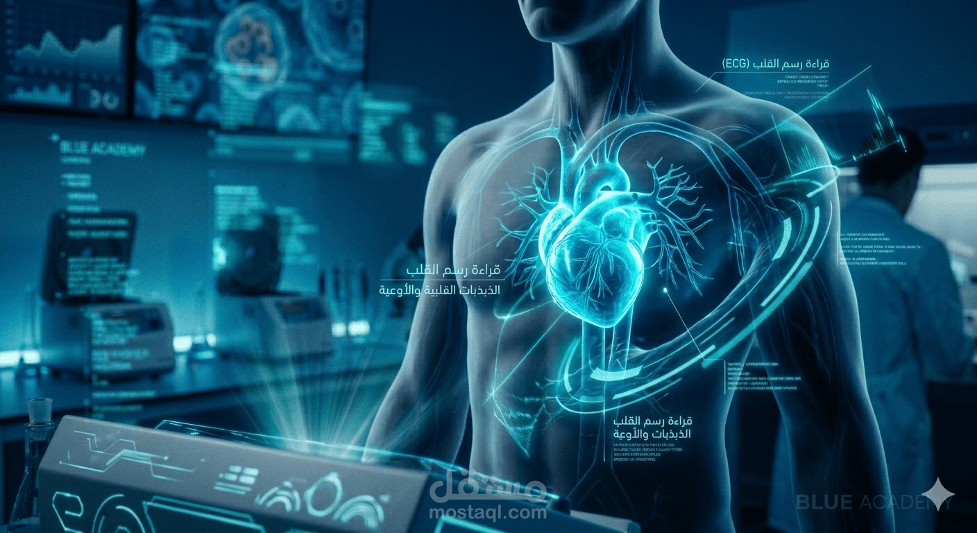 تصميم واجهات التشخيص الرقمي(ECG Holographic UI).