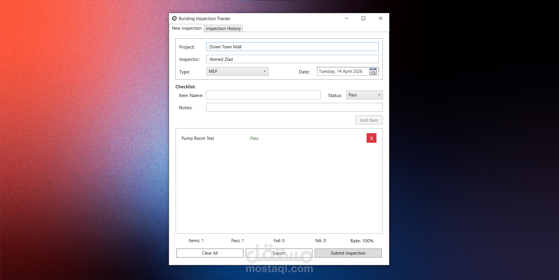Building Inspection Tracker — WPF Desktop App