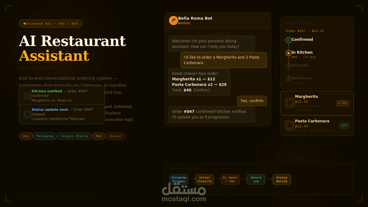 نظام أتمتة ذكي للمطاعم باستخدام AI