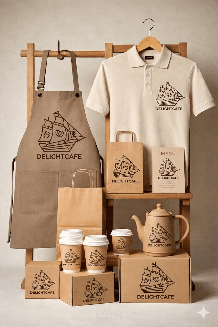 تصميم هوية بصرية احترافية لمقهى – تحويل الفكرة إلى علامة لا تُنسى