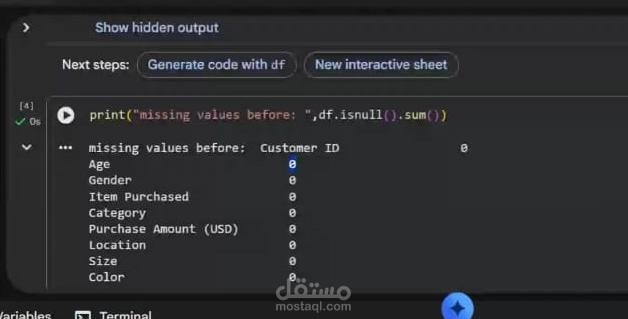 تنظيف وتهيئة بيانات سلوك العملاء (Data Preprocessing & Cleaning)