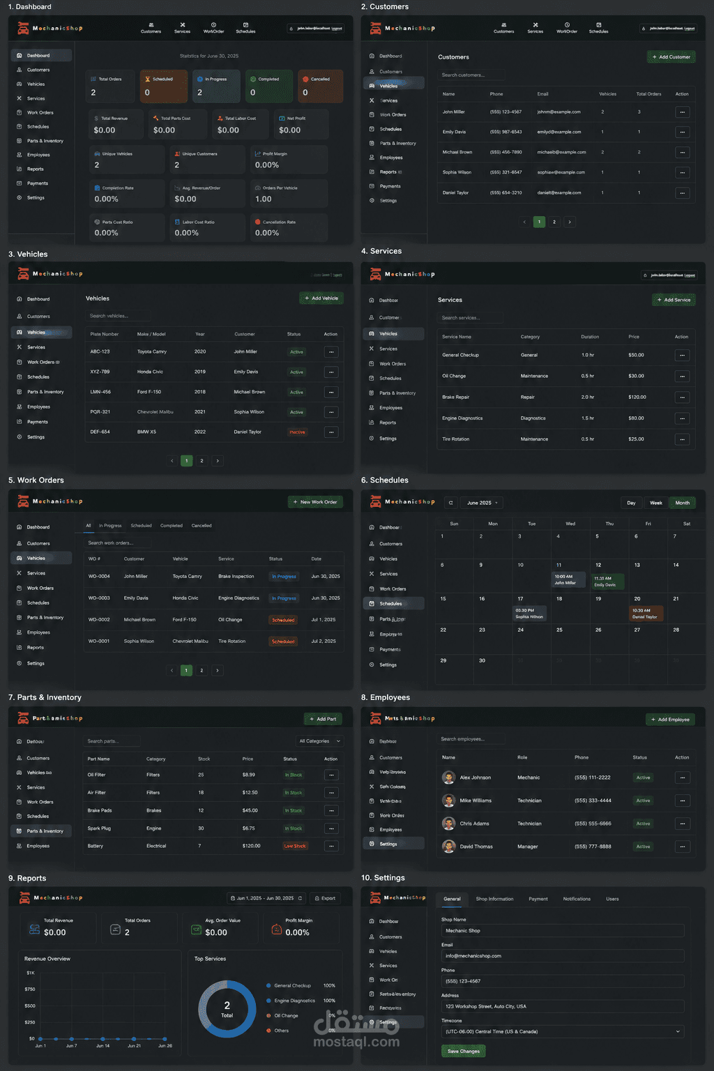 ( Freelance Project )Mechanic Shop Management System