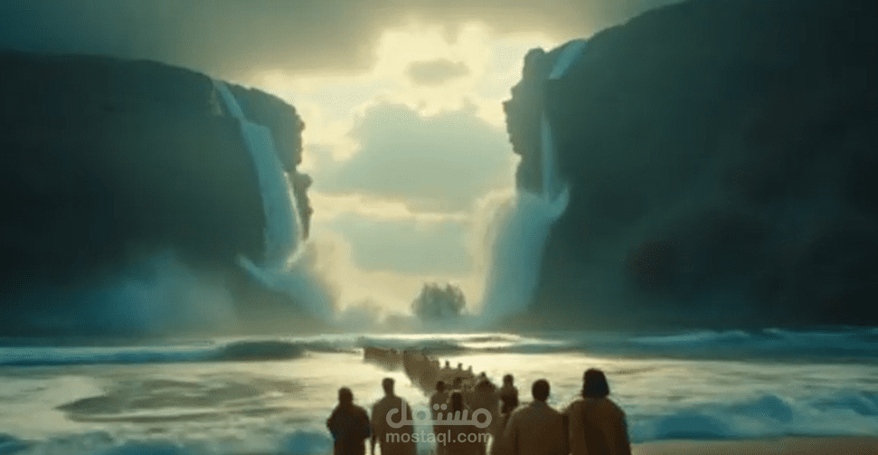 معجزة شق البحر مع النبي موسى – مونتاج سينمائي احترافي