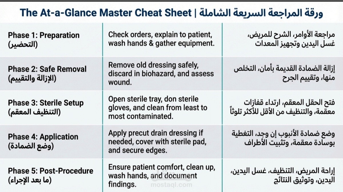 بروتوكول الضمادة المعقمة الجافة - دليل إتقان سريري