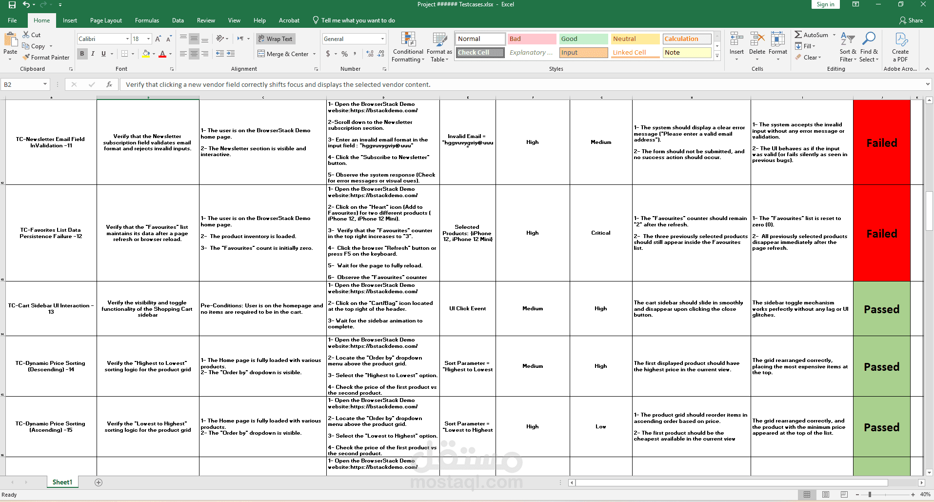 إعداد مستندات فحص البرمجيات وتقرير الثغرات (Test Cases & Bug Reports Documentation).