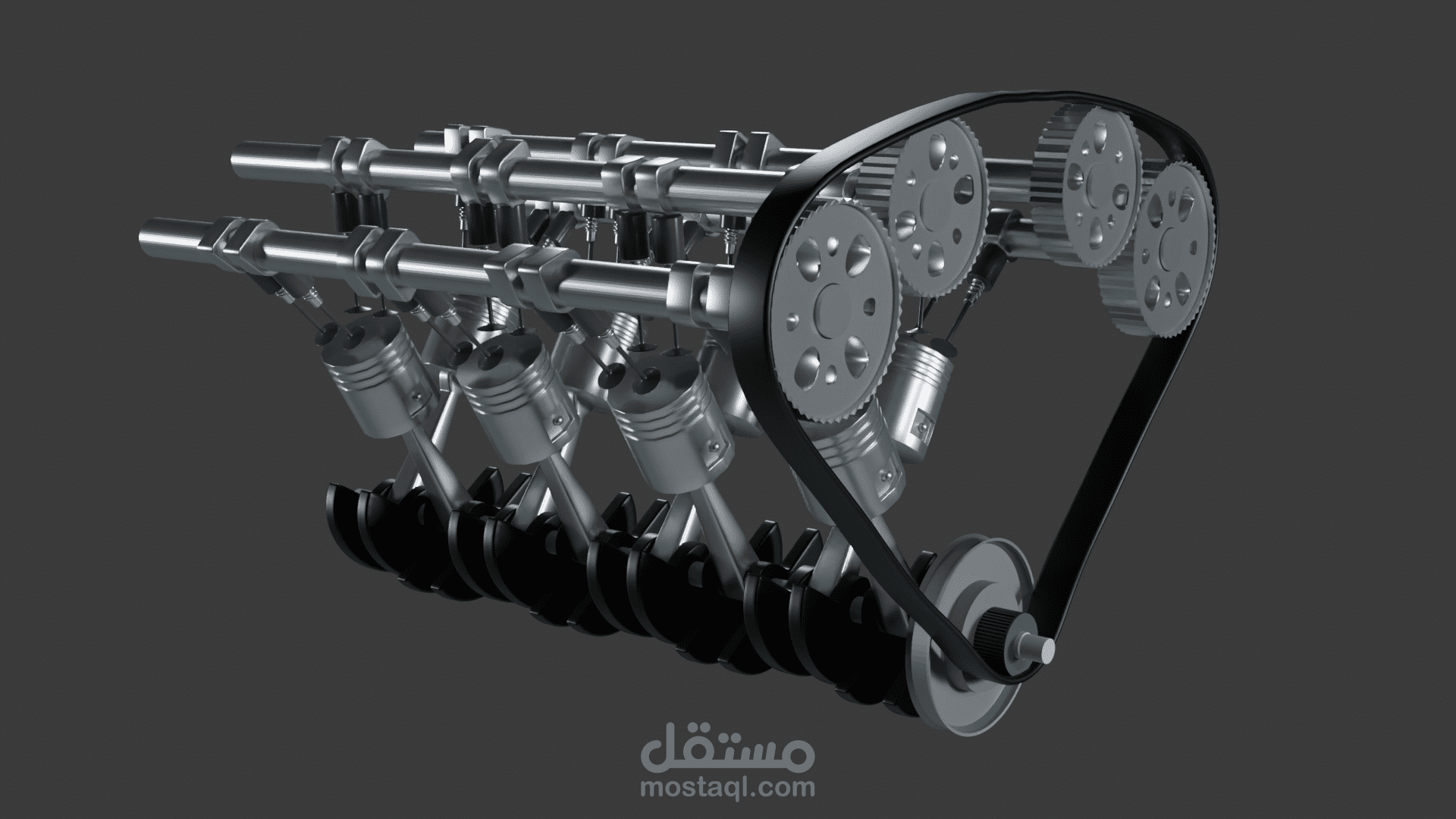 تصميم نظام ميكانيكي لمحرك سياره V8