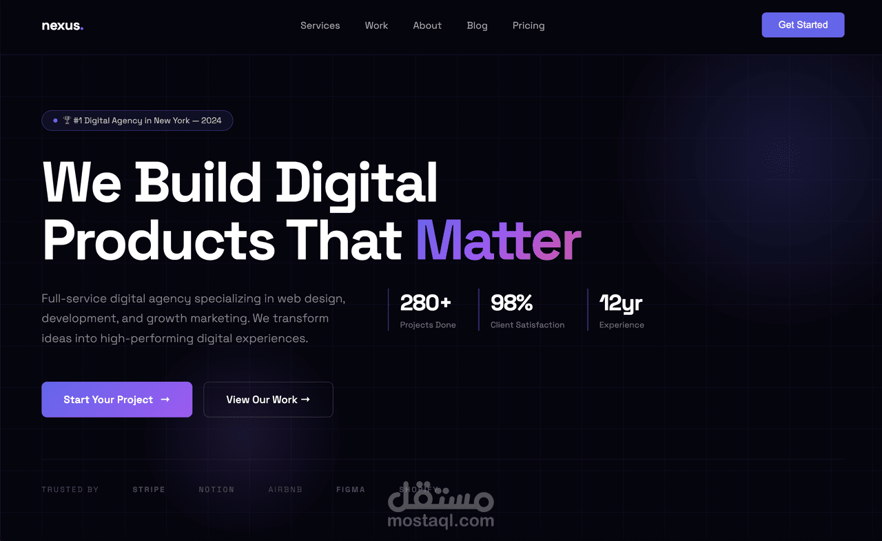 تصميم وتطوير موقع وكالة رقمية حديث باستخدام WordPress و React