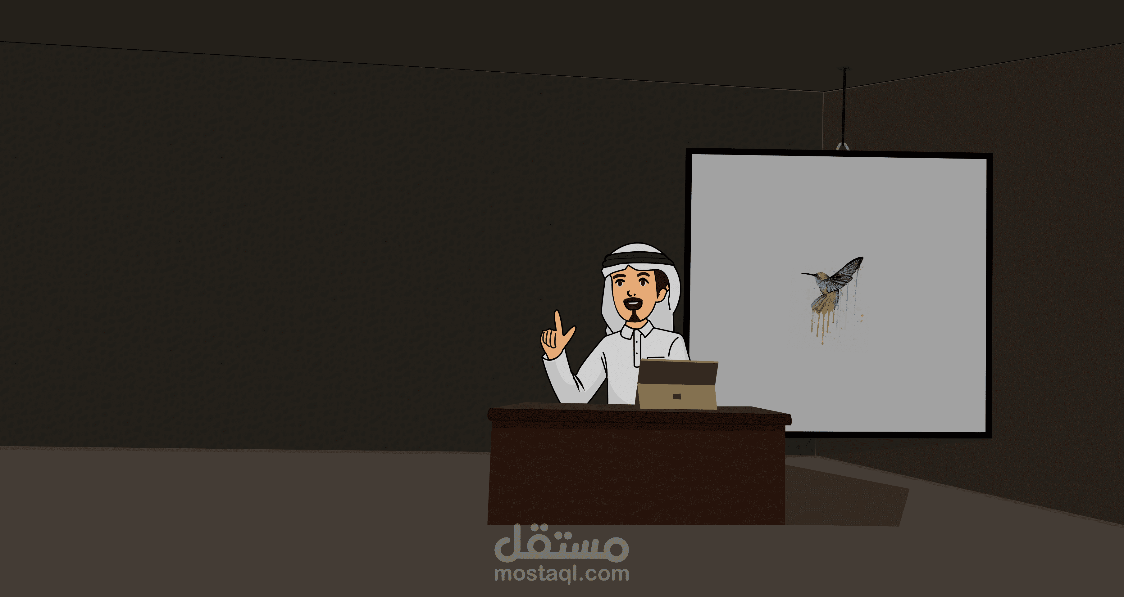 vector art تصميم ورسم شخصية في مشهد فيكتور
