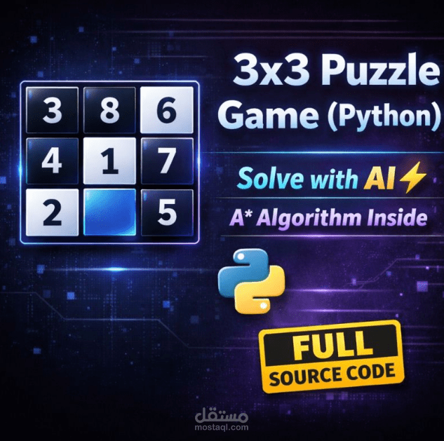 3x3 Puzzle Game with A* Solver + Time Tracking + PDF Guide