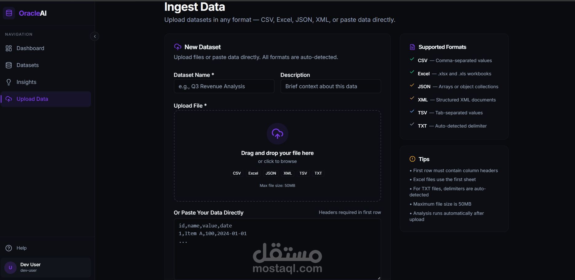 AI Insight Visualizer – منصة ذكاء اصطناعي لتحليل البيانات وتوليد الرؤى