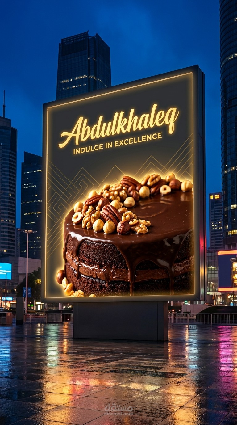 تصميم هوية بصرية متكاملة وعلامة تجارية لمحل حلويات فاخر (Abdulkhaleq).