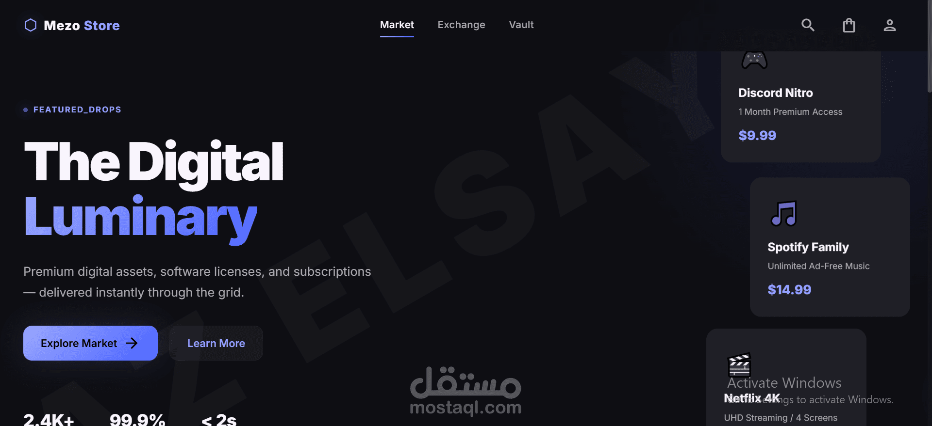 متجر إلكتروني احترافي (E-commerce Store) بتصميم عصري وسريع