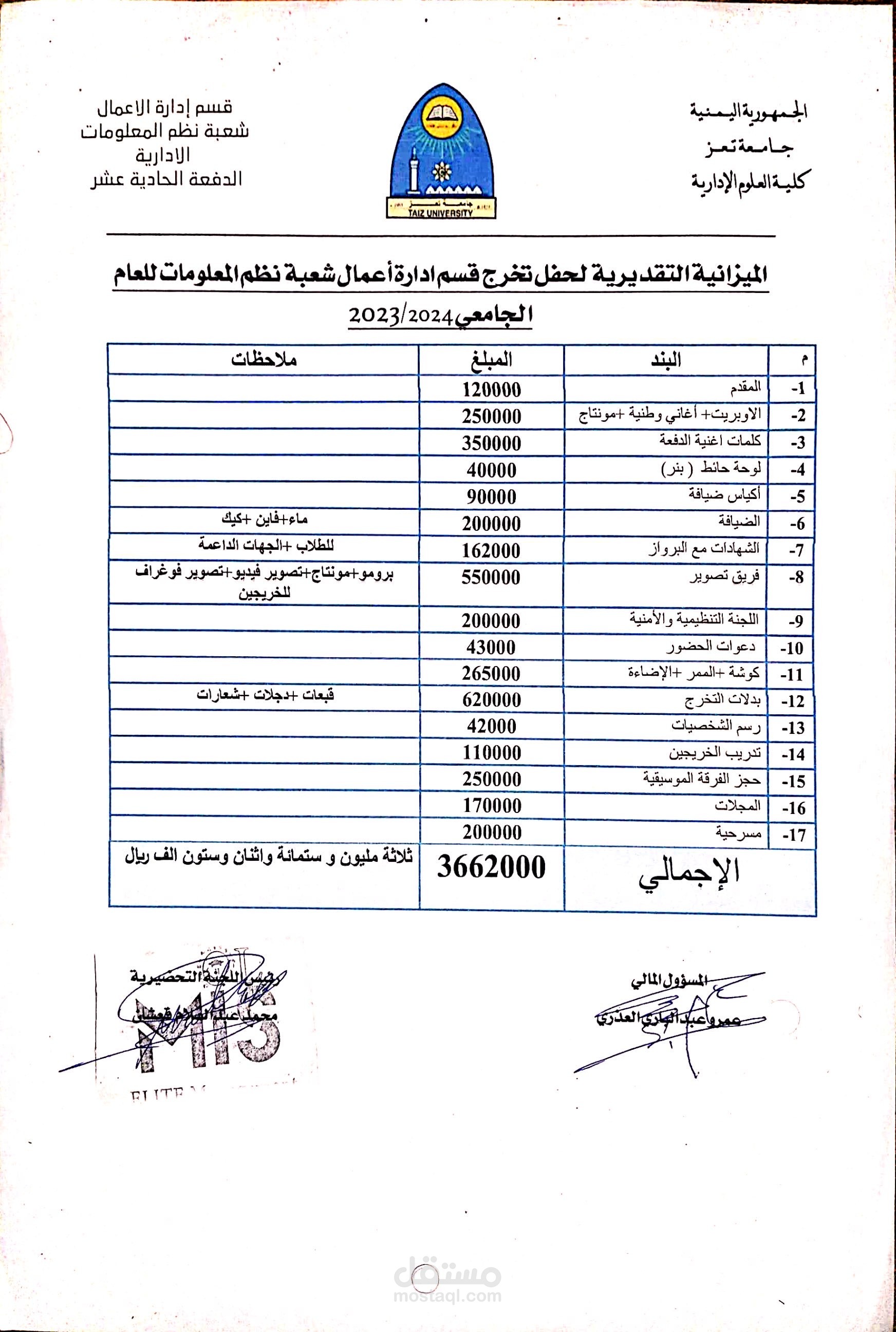 تنسيق وكتابة مجانيه حفل طلاب جامعة