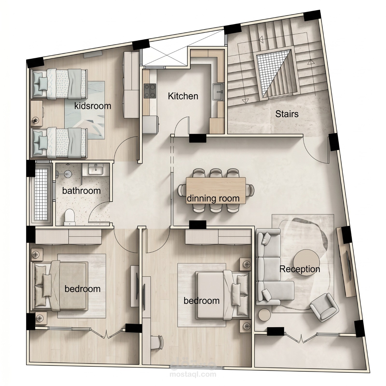 تصميم معماري لعمارة سكنية
