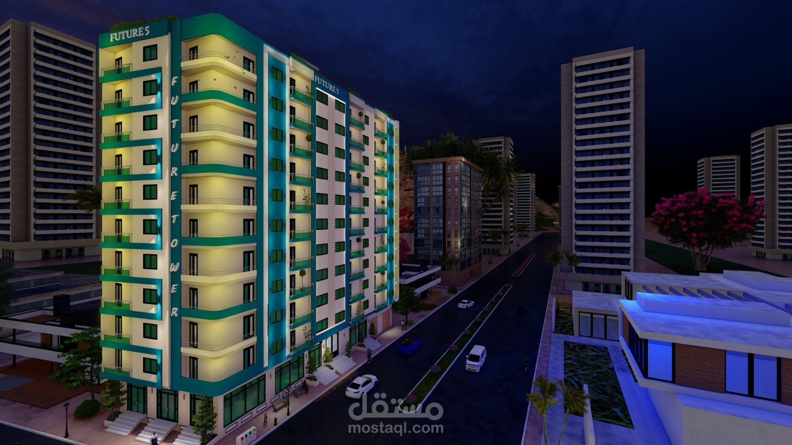 تصميم خارجي لواجهات برج سكني