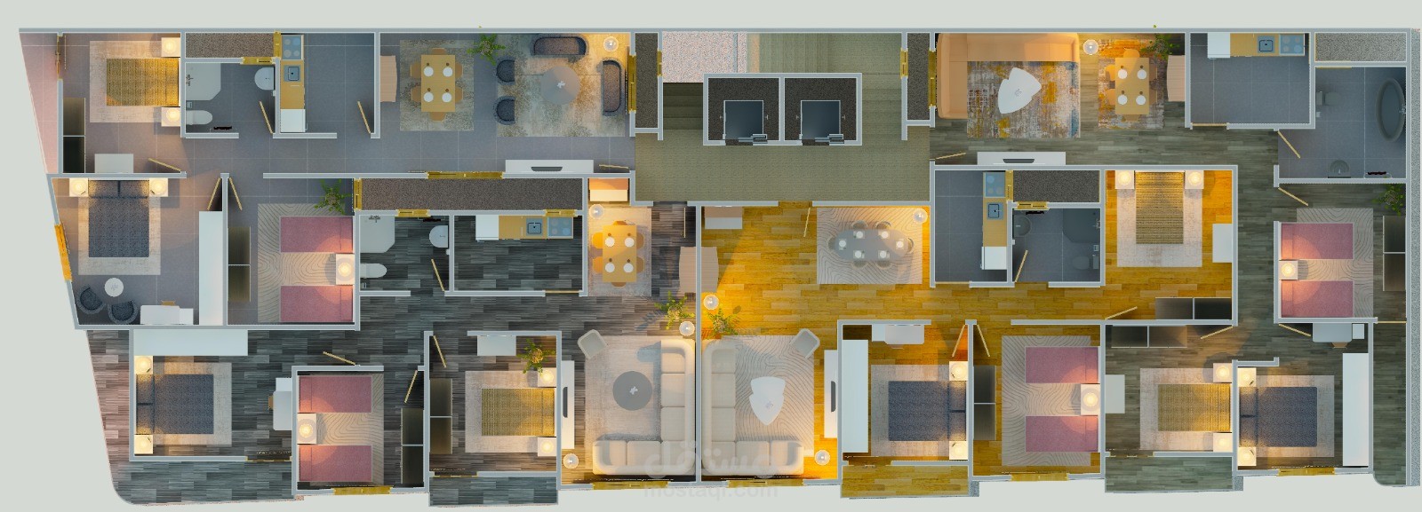 تصميم مععماي لبرج سكني من ٤ شقق