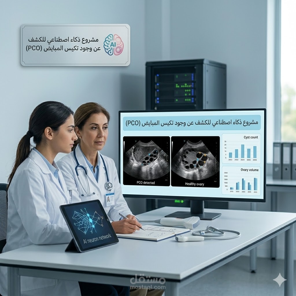 مشروع ذكاء اصطناعي للكشف عن وجود تكيس المبايض (PCO)