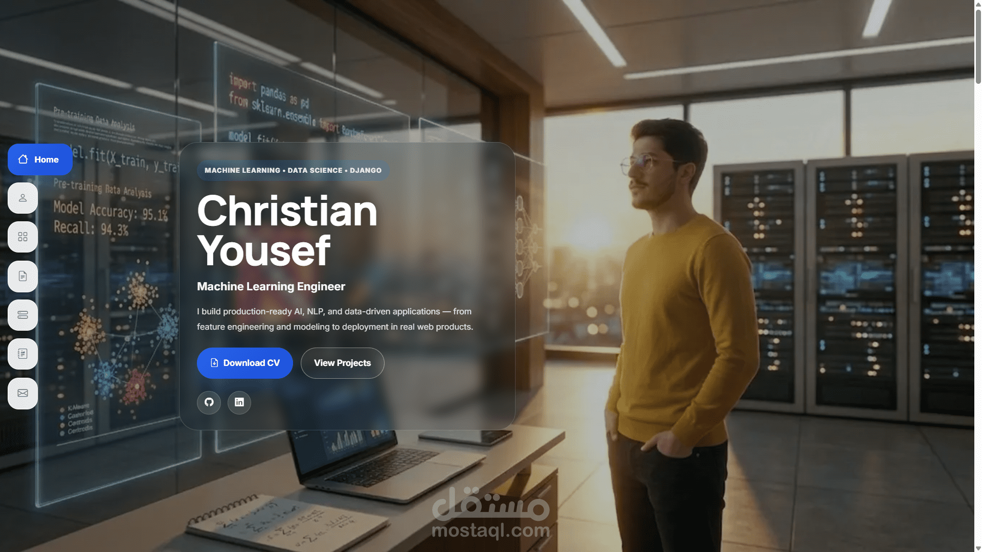 تطوير موقع Portfolio احترافي لعرض المشاريع والأبحاث والمقالات باستخدام Django