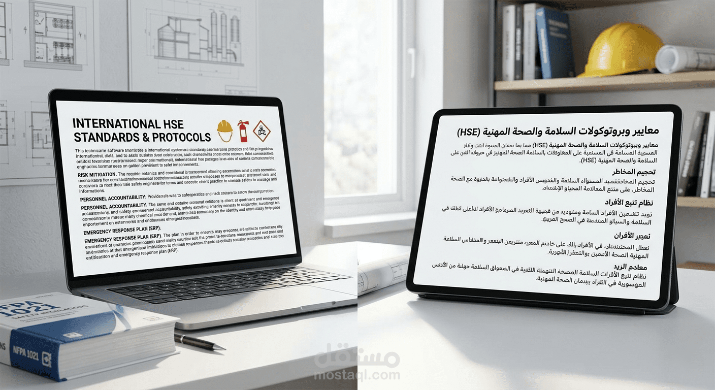 تعريب وترجمة الوثائق التقنية لقطاع السلامة والصحة المهنية (HSE Localization)