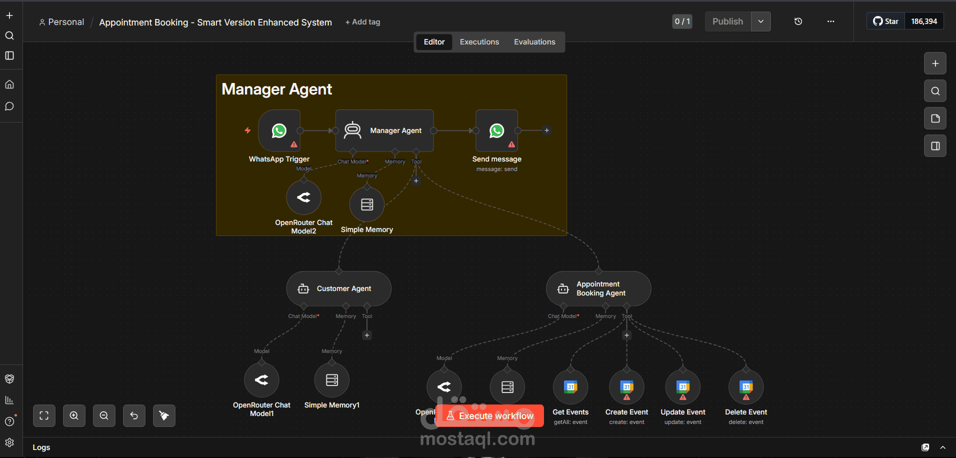 نظام حجز مواعيد ذكي عبر واتساب — Multi-Agent AI Booking System