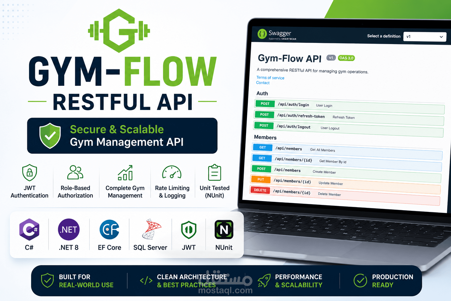 تطبيق إدارة جيم Restful API